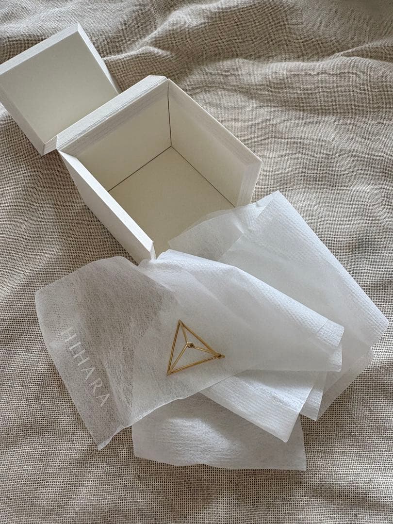 shihara 3D Triangle ピアス 18K 20mm （シハラ）