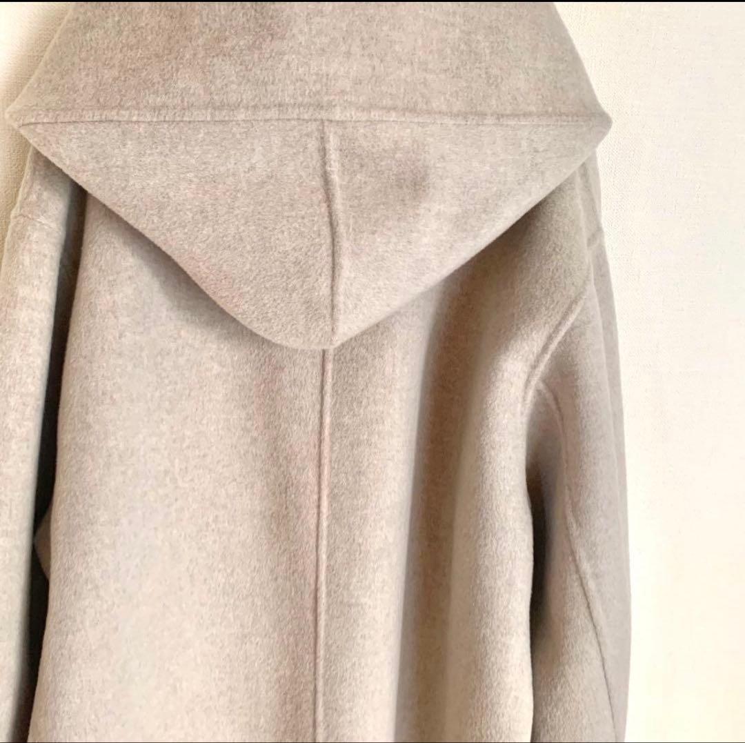 IENA フード付きベージュロングコート