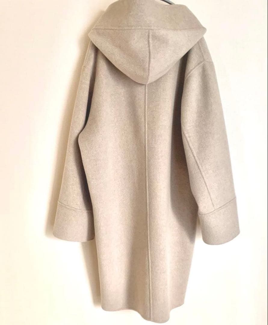 IENA フード付きベージュロングコート