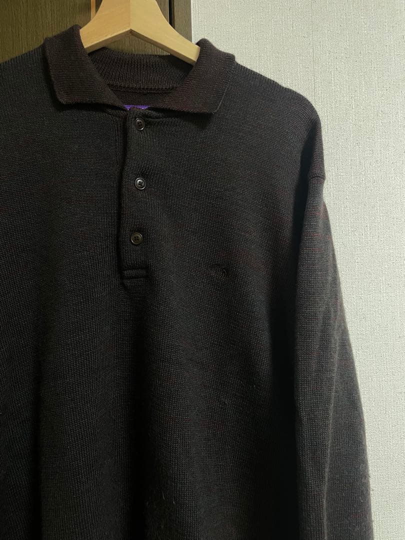 パープルレーベル　ニットポロ　Lサイズ