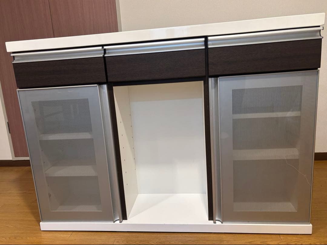 ニトリバーカウンター ホワイト/ダークブラウン