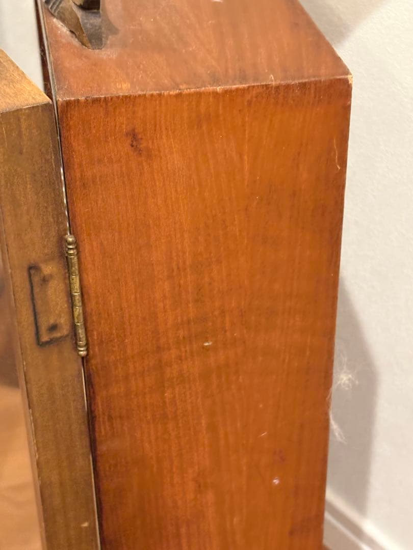 フランス　ヴィンテージ　木製　ガラス　キャビネット　ブロカント　1930年代