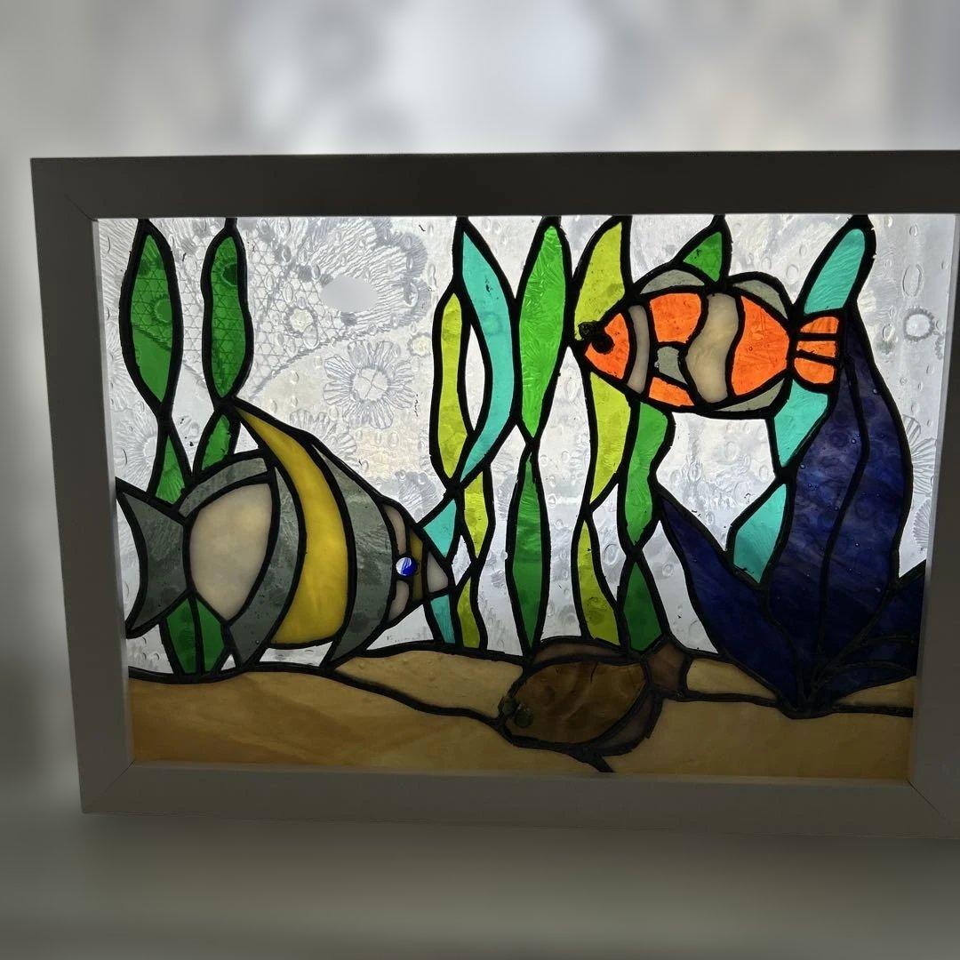 ステンドグラスパネルお魚ワールド