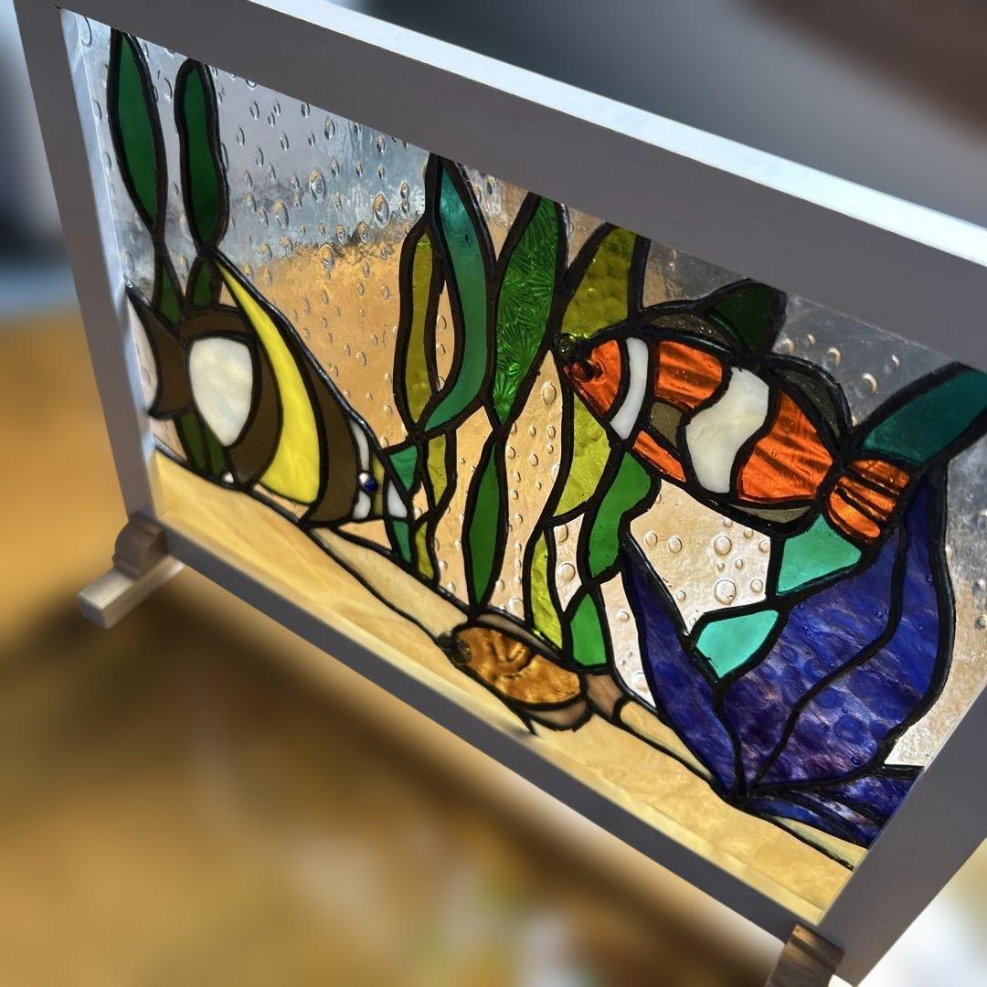 ステンドグラスパネルお魚ワールド