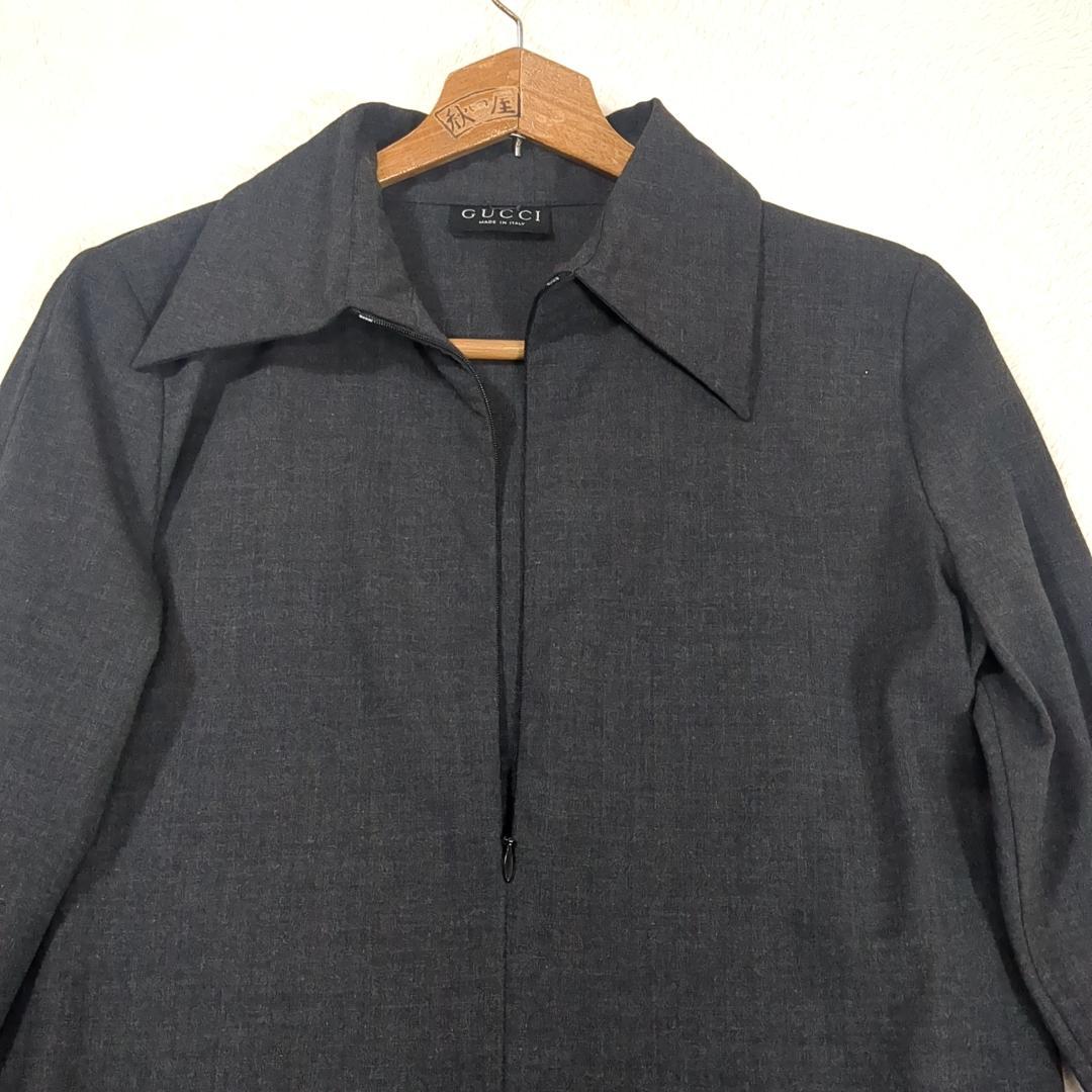 GUCCI グッチ トムフォード期 長袖 ワンピース L相当 グレー イタリア製