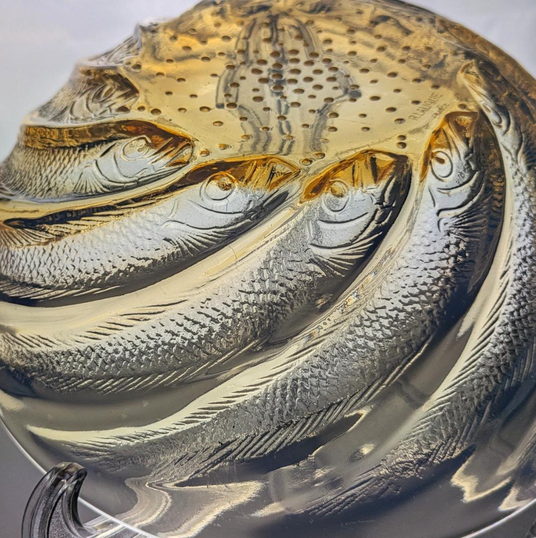 マッチーさま　深淵なるオパルセント ラリック本人作品 ポワソン 大鉢24cm 魚