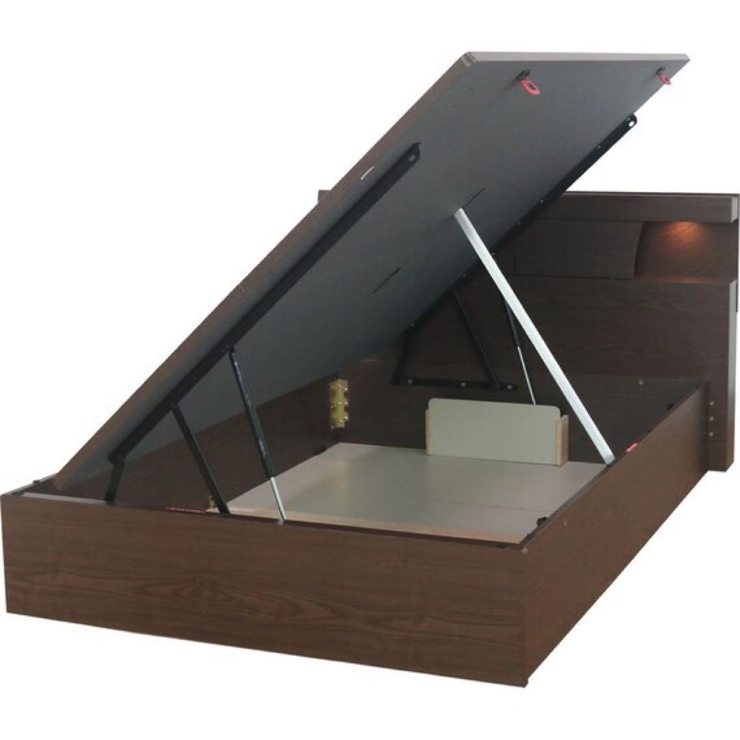 ダークブラウン 収納ベッド ダブル