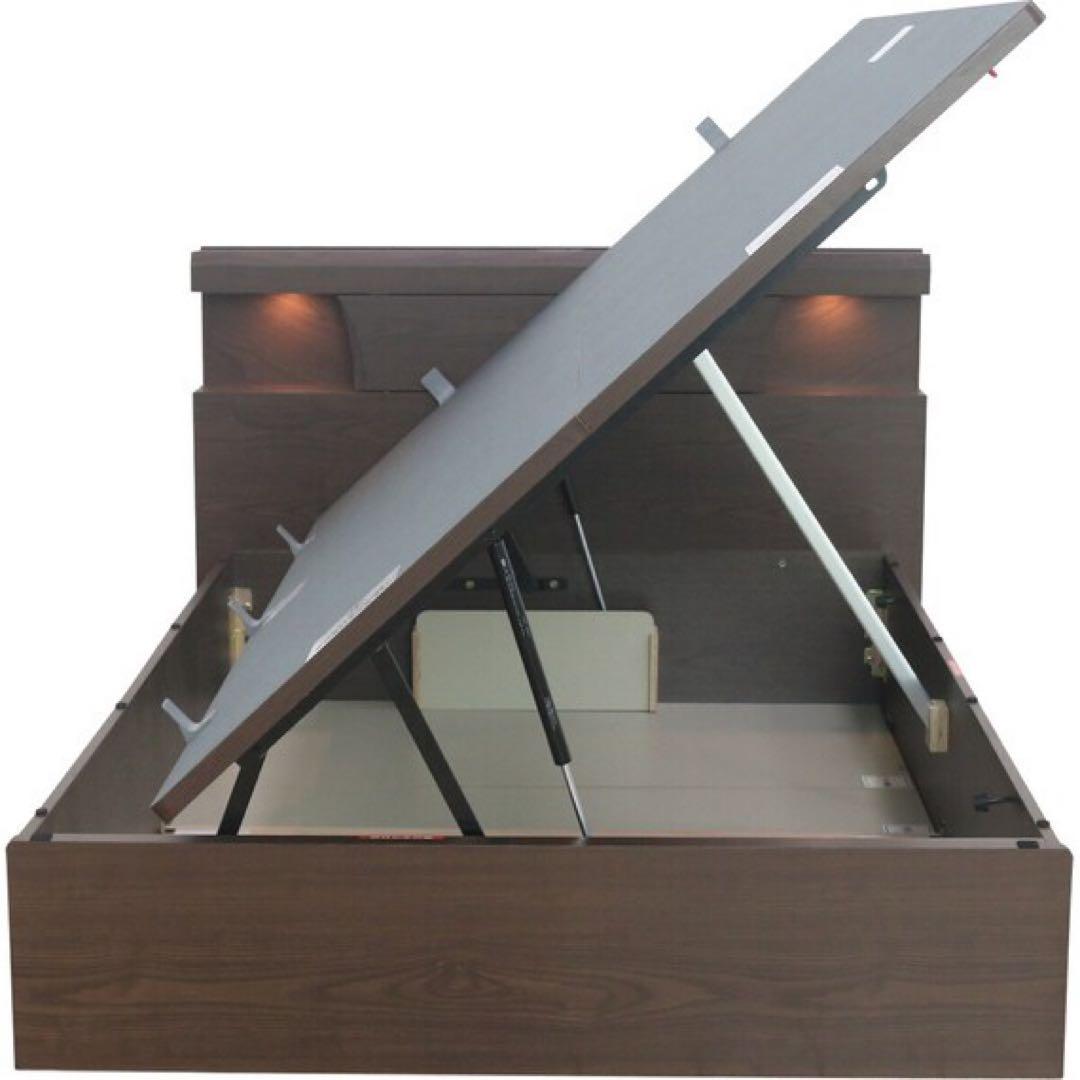 ダークブラウン 収納ベッド ダブル