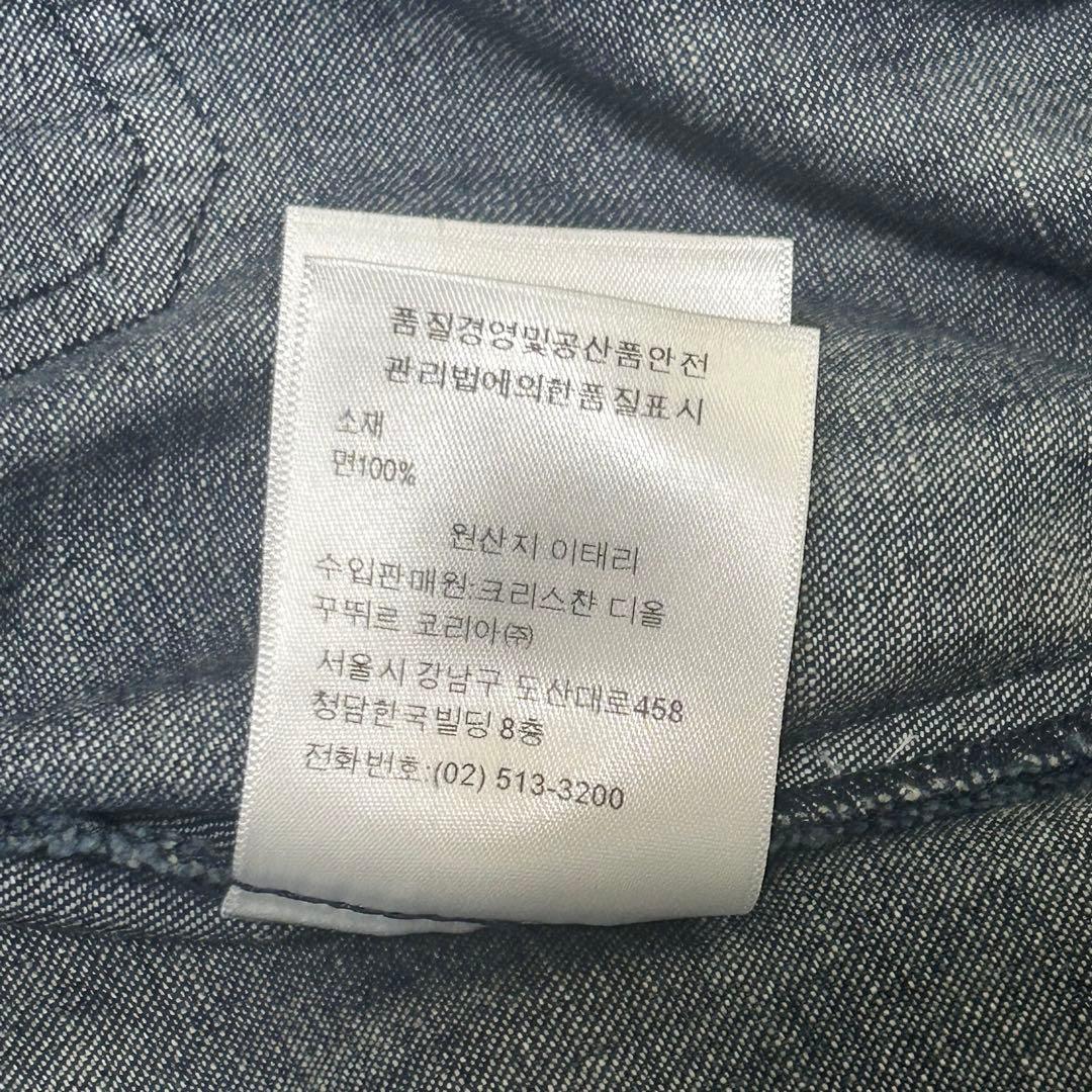 Christian Dior デニム プリーツ ワンピース 半袖 インディゴ