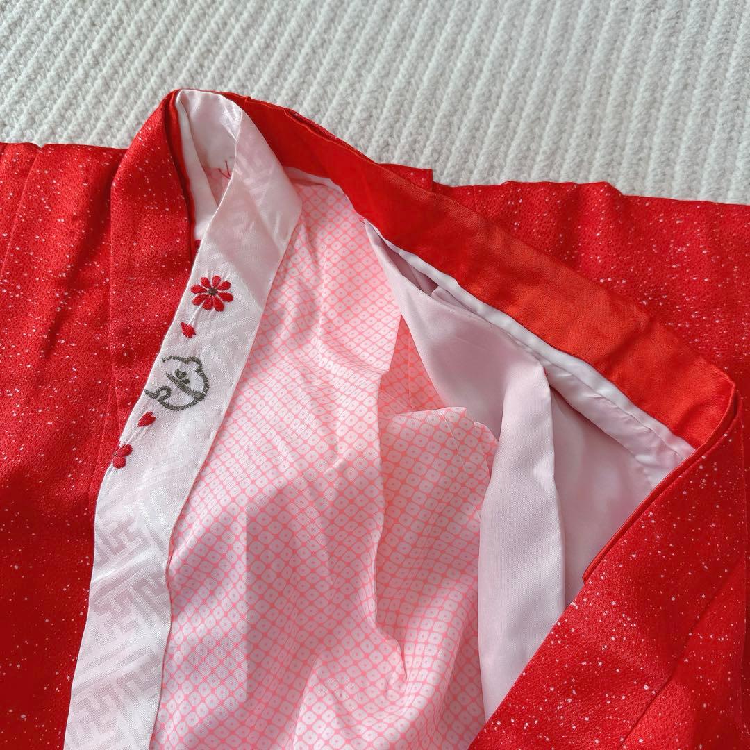 七五三 5歳 男の子 男児 着物 羽織 袴 七五三フルセットレトロ　赤色袴