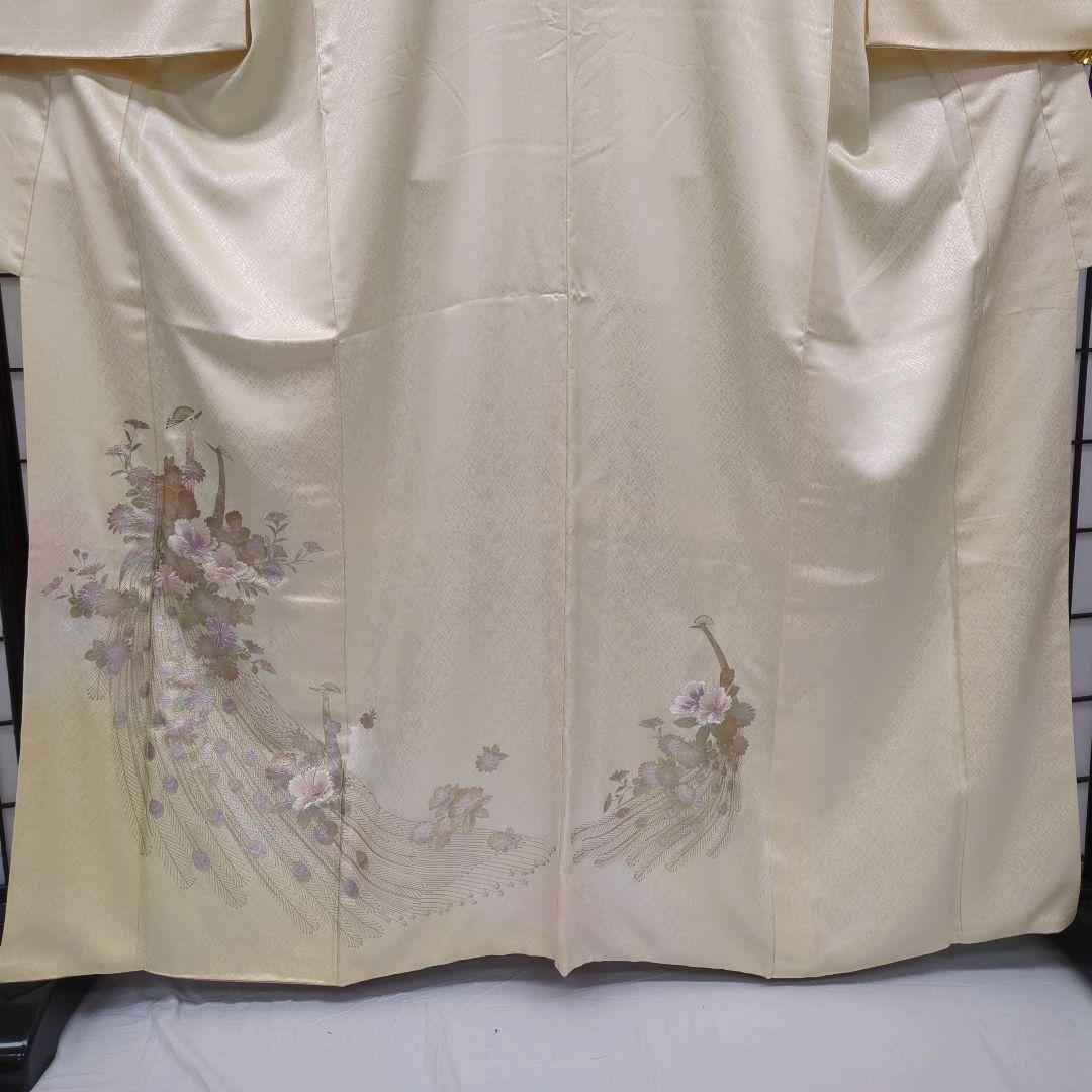 【正絹　袷附下げ】クリーム地に刺繍・箔のせ　163㎝前後　セミフォーマル　305