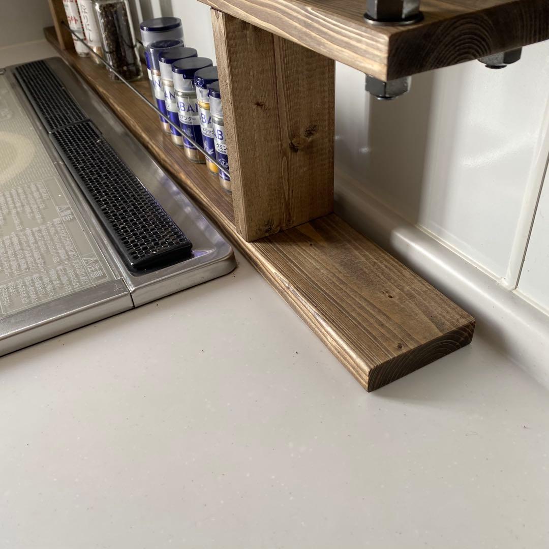 突っ張れるキッチンラックCentral4☆木目強調☆インテリア☆西海岸