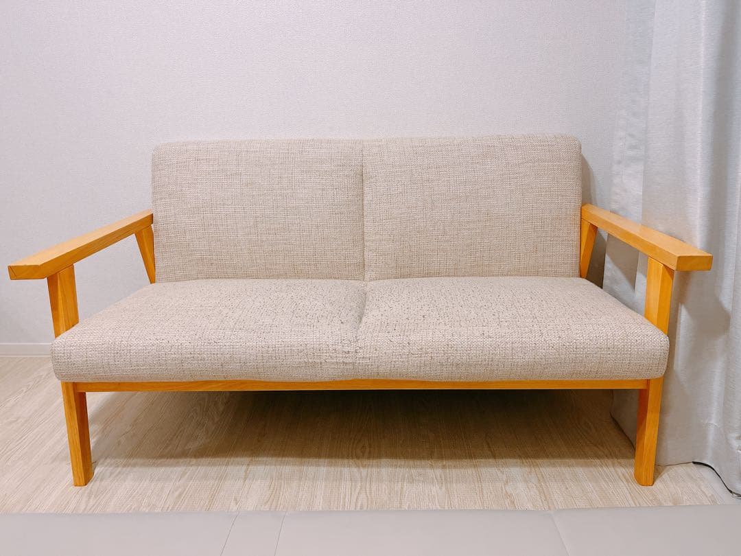 エクレール 2人がけソファ 北欧デザイン木肘ソファ Ecrail