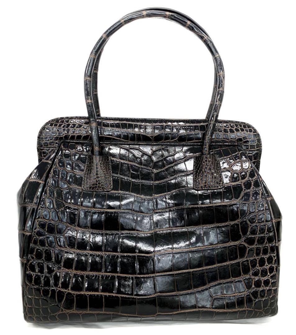 T03/201未使用ボーグランエキゾチックレザークロコダイルハンドバッグ