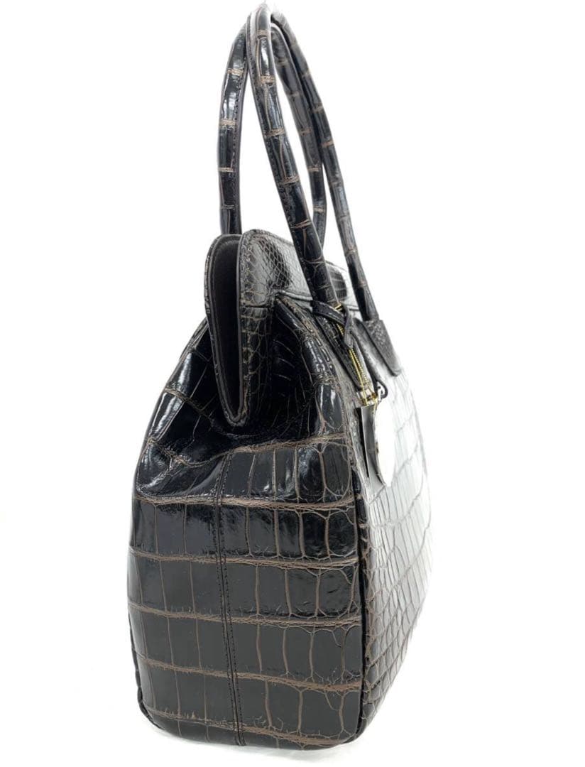 T03/201未使用ボーグランエキゾチックレザークロコダイルハンドバッグ