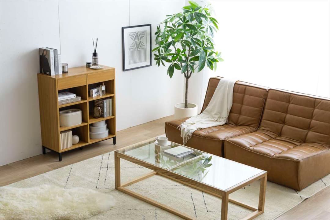 【送料無料】【幅70cm】引き出し付き本棚 木目調 ストーン調 収納 飾り棚