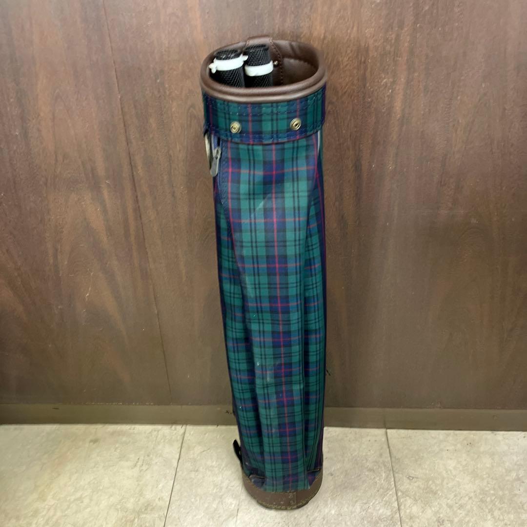 ミズノ レトロ タータンチェック柄 ゴルフバッグ キャディバッグ ゴルフ用品
