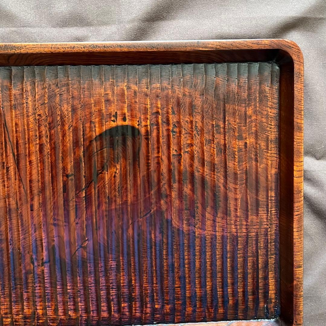 欅拭漆我谷盆　25cm×35.3cm×2.5cm 折敷　トレー　№9035
