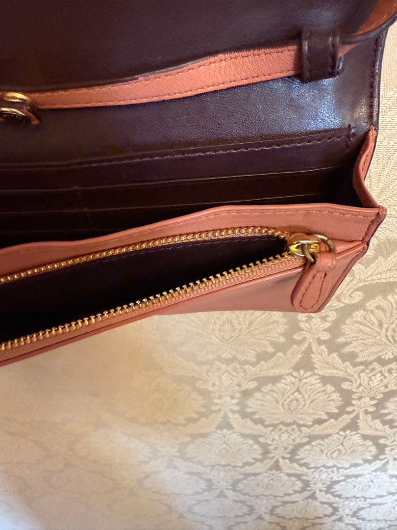 コーチ　COACH お財布ケータイ　斜め掛け　ピンクベージュ