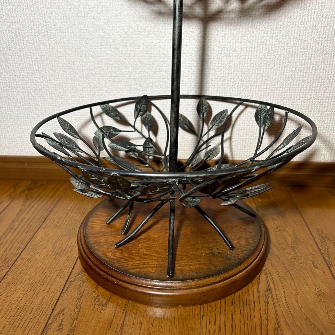 アイアン　インテリア　アンティーク2段バスケット