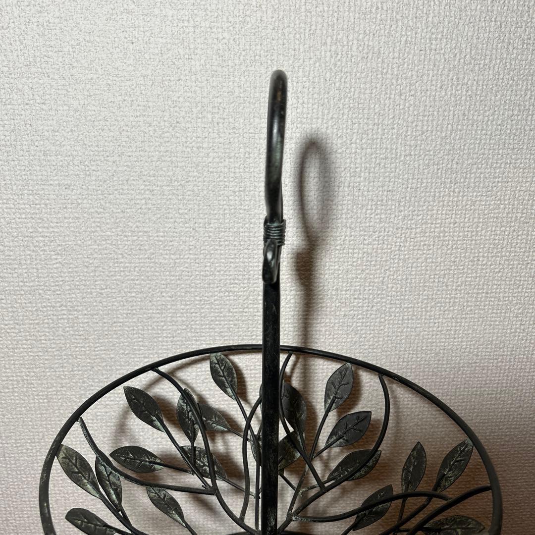 アイアン　インテリア　アンティーク2段バスケット