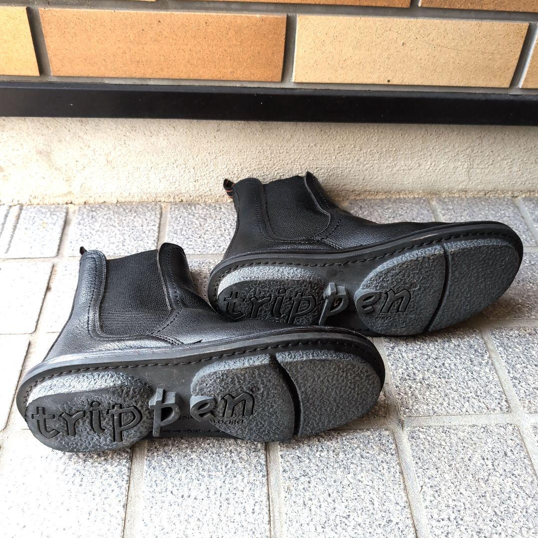 trippenブラック サイドゴアブーツ レザー