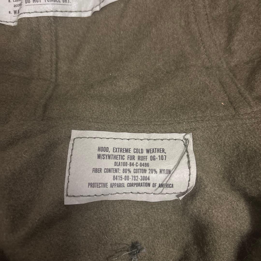 デッドストック　米軍　実物　80s M65 フィッシュテールパーカーフード　⑥