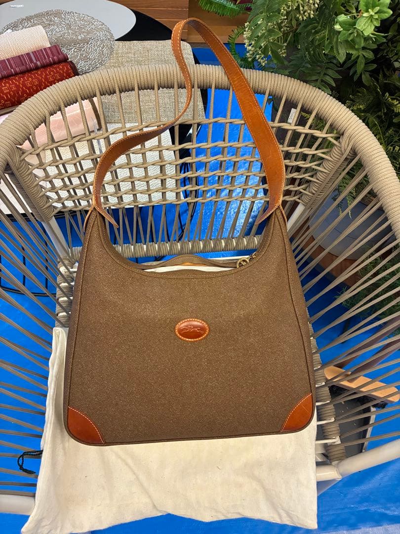 LONGCHAMP ブラウン ショルダーバッグ 保存袋付き