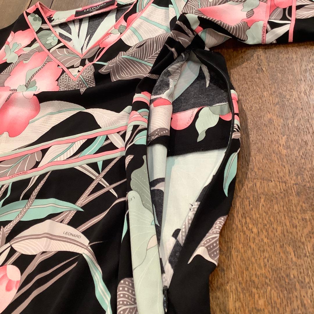 LEONARD FASHION レオナール　花柄ワンピース　サイズL