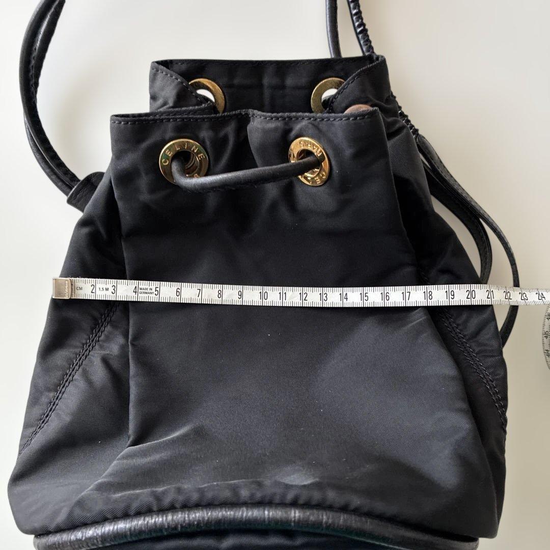 CELINE セリーヌ　黒 ドローストリング ショルダーバッグ