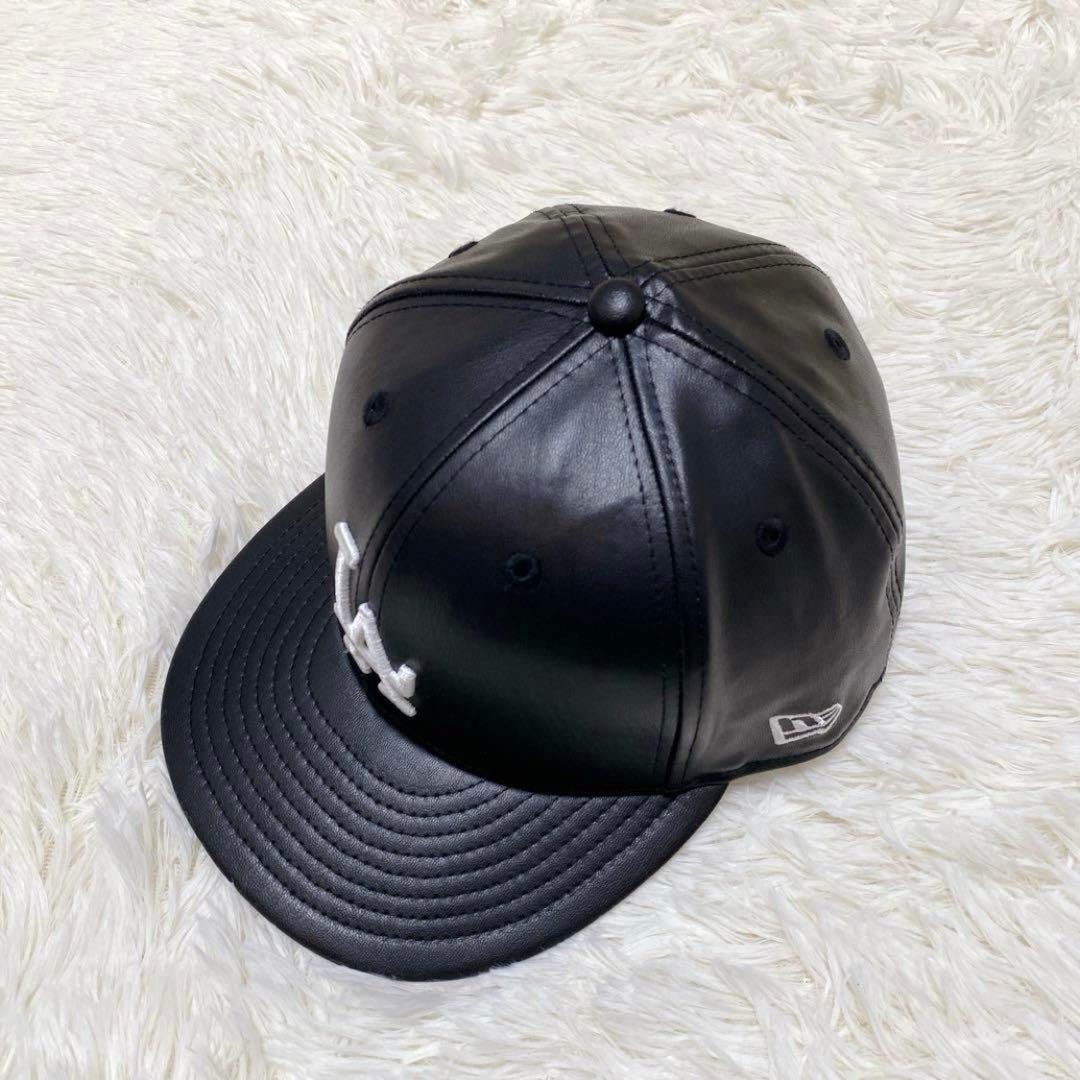 ✨未使用級✨NEW ERA ドジャース レザー LA立体3Dロゴ キャップ