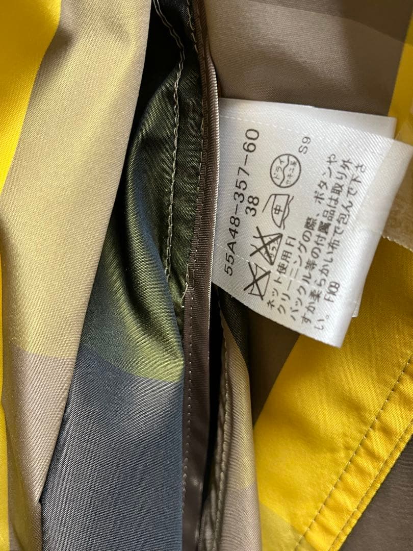 ブルーレーベル　未使用チェック柄フード付きレインポンチョ　38号