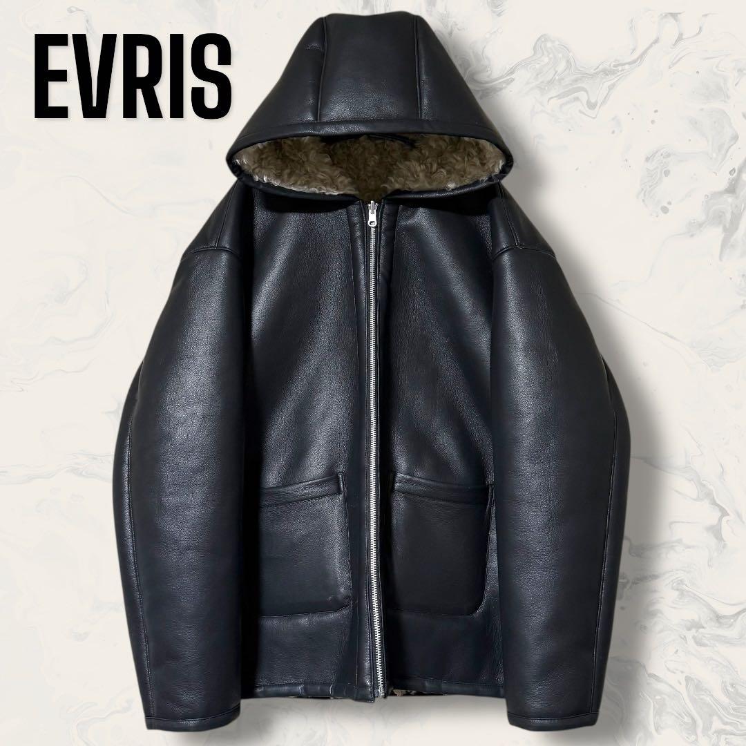 【未使用】 EVRIS 2way リバーシブル フード ボア ブルゾン