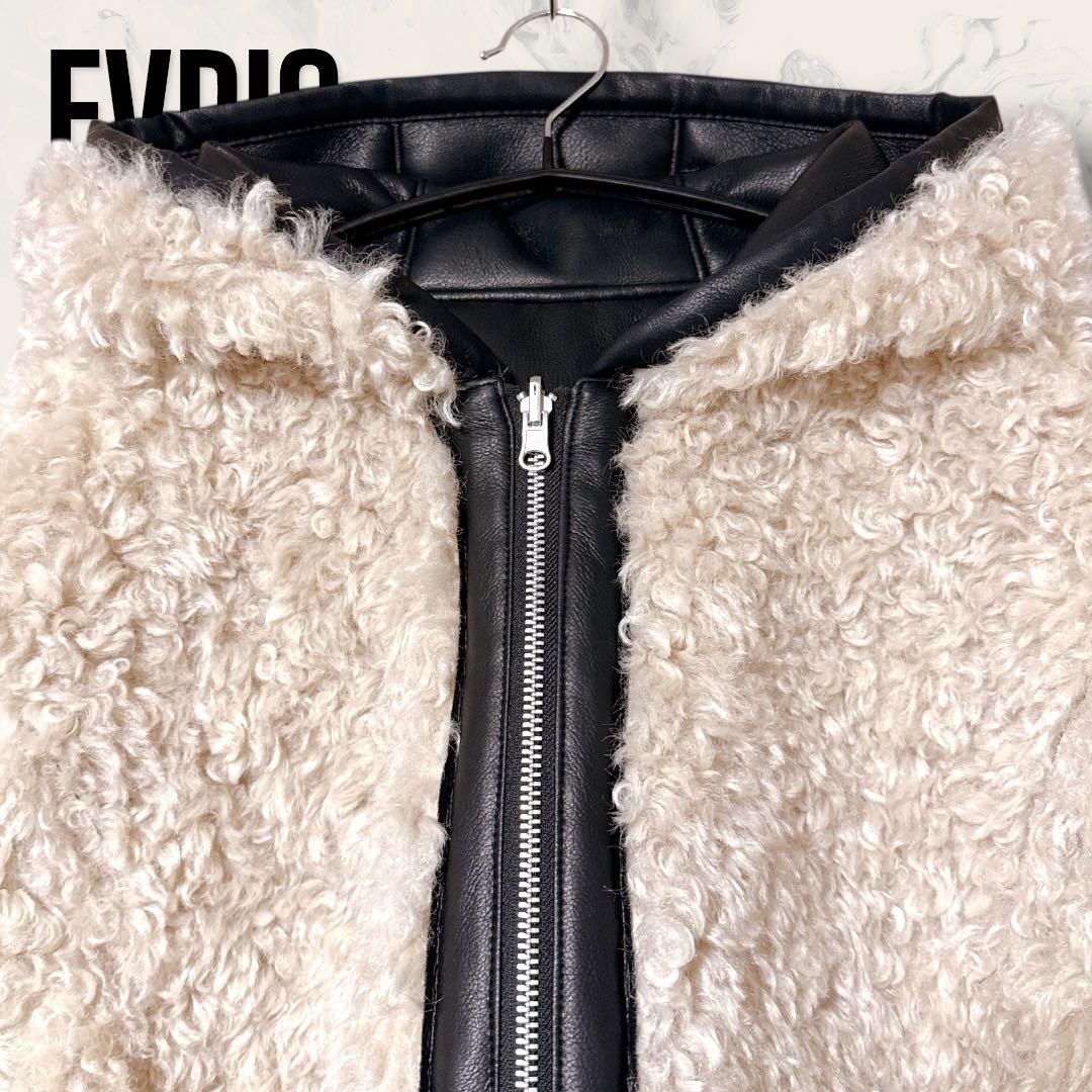 【未使用】 EVRIS 2way リバーシブル フード ボア ブルゾン