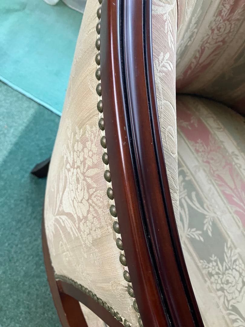 アンティーク　肘掛け　椅子1人掛け　英国風　家具の老舗マルニ　木工製