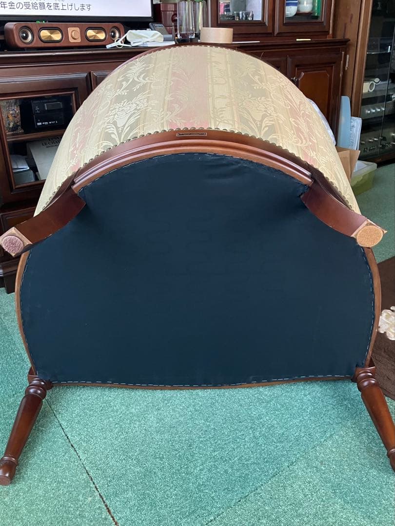 アンティーク　肘掛け　椅子1人掛け　英国風　家具の老舗マルニ　木工製