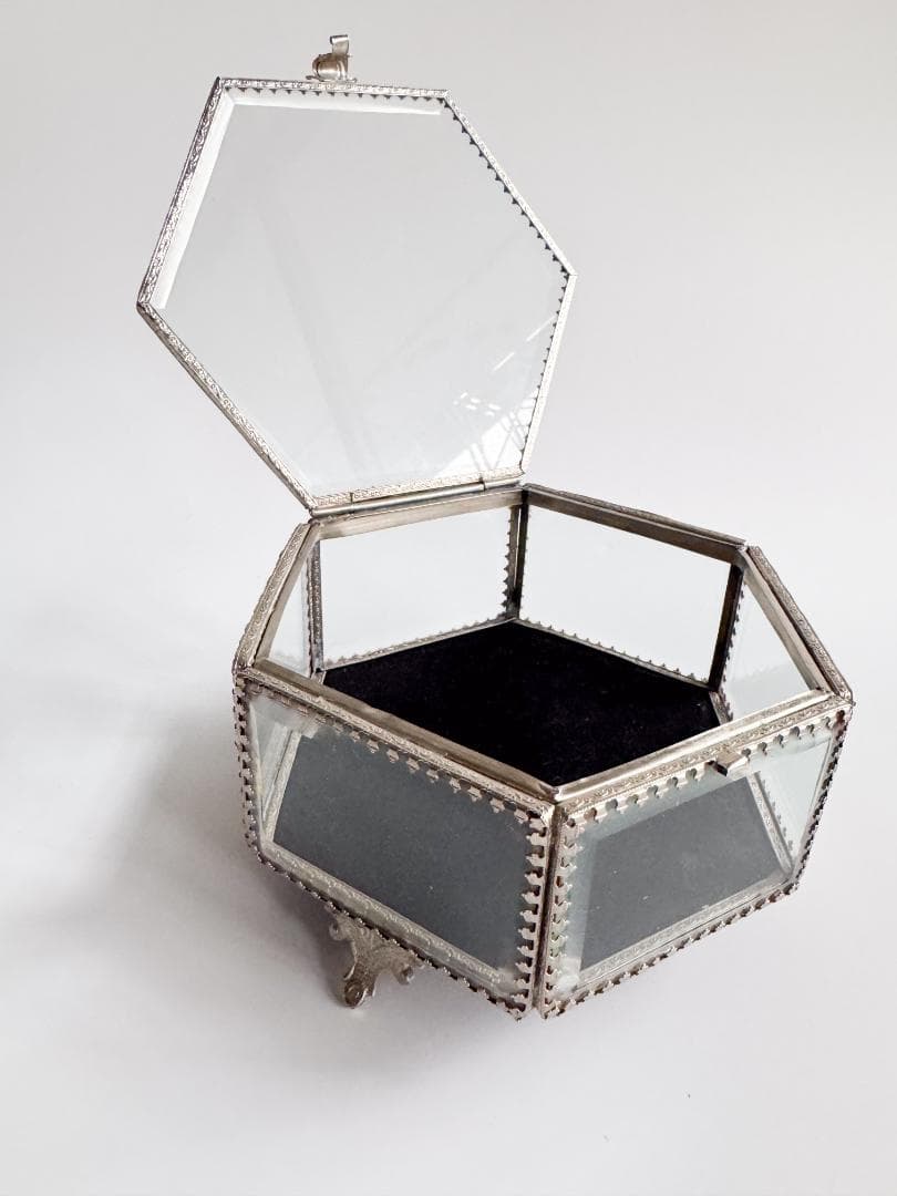 フランスアンティーク ジュエリーボックス 六角形