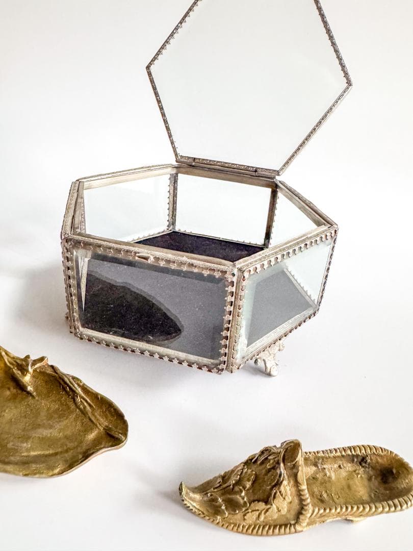 フランスアンティーク ジュエリーボックス 六角形