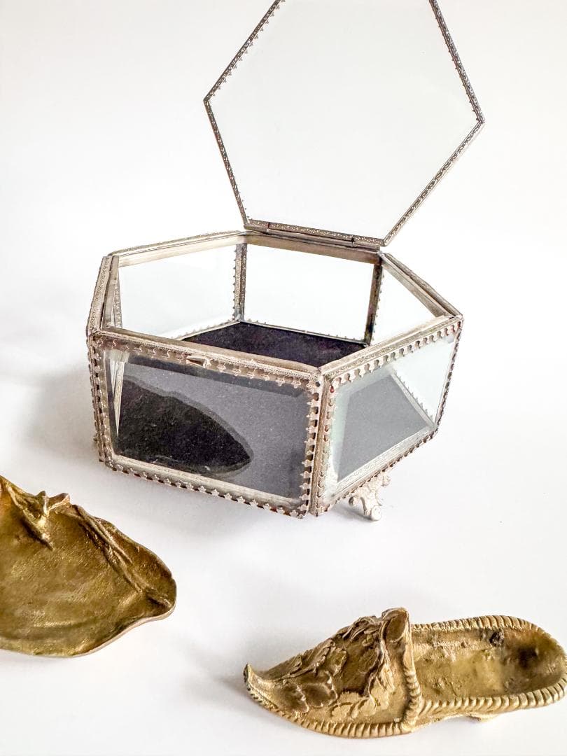 フランスアンティーク ジュエリーボックス 六角形