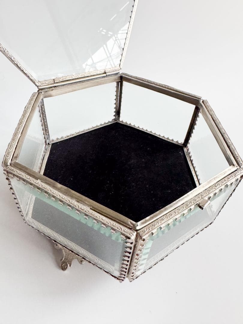 フランスアンティーク ジュエリーボックス 六角形