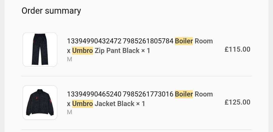 UMBRO BOILER ROOM ナイロン セットアップ