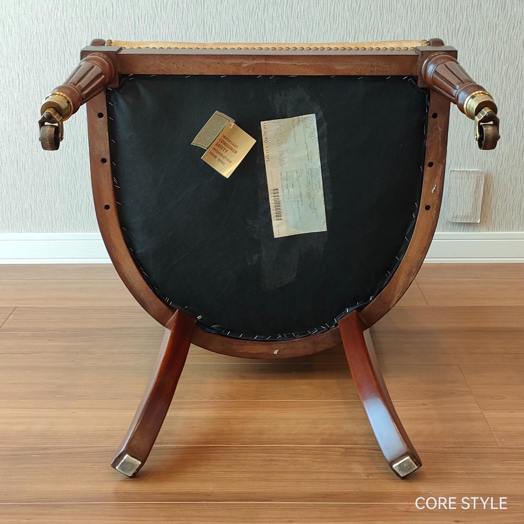 希少　ヒッコリーチェア　キャスター付き　クラシック家具　太鼓鋲①