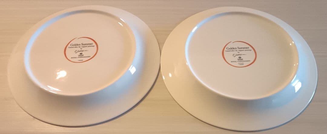  ゴールデンサマー 花柄皿 2枚セット