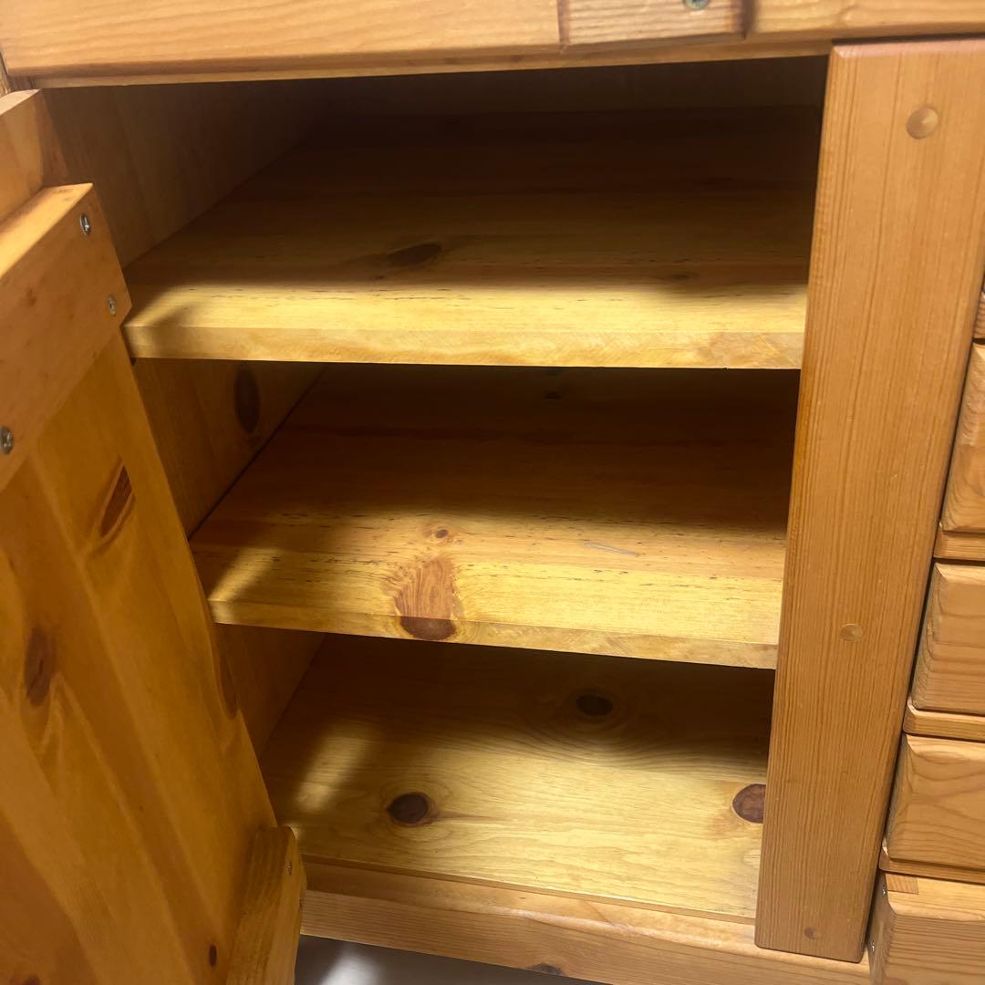 木製チェスト 彫刻　アンファン　カントリー　チェスト　天然木