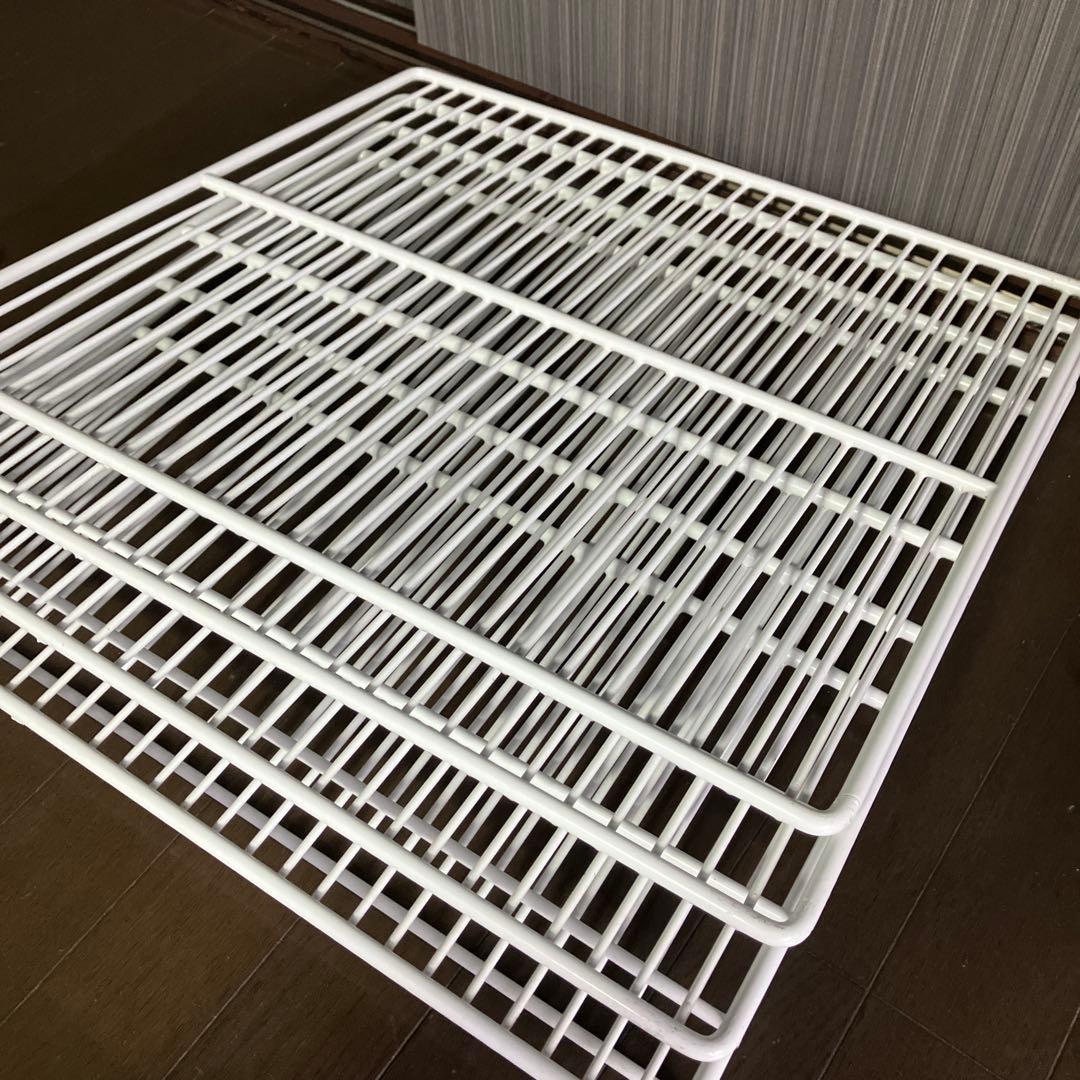 ホシザキ 冷蔵庫用ホワイト金属棚4枚金具付　中古