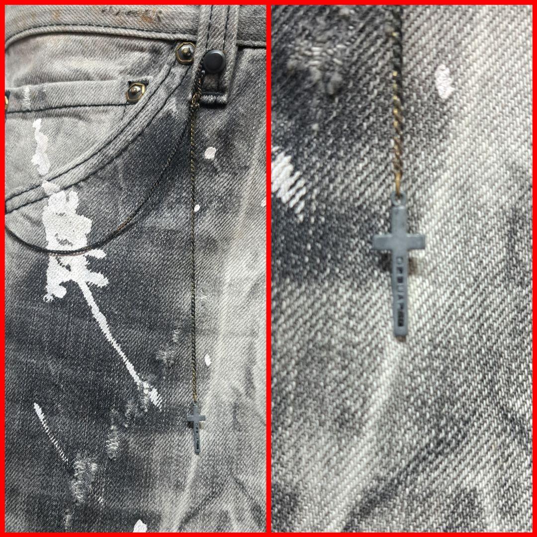 Dsquared2　クロスチャーム　ブリーチ加工　クールガイジーンズ　48