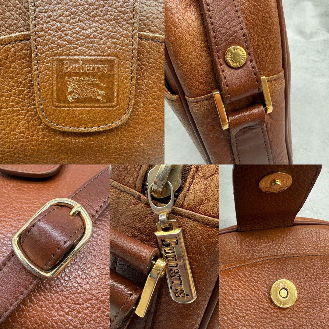 BURBERRYS バーバリー ショルダーバッグ レザー シャドーホース 茶色