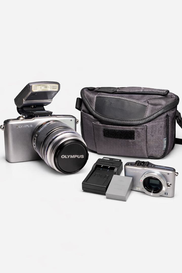 OLYMPUS PEN mini E-PM1 レンズ、フラッシュ等付属品多数