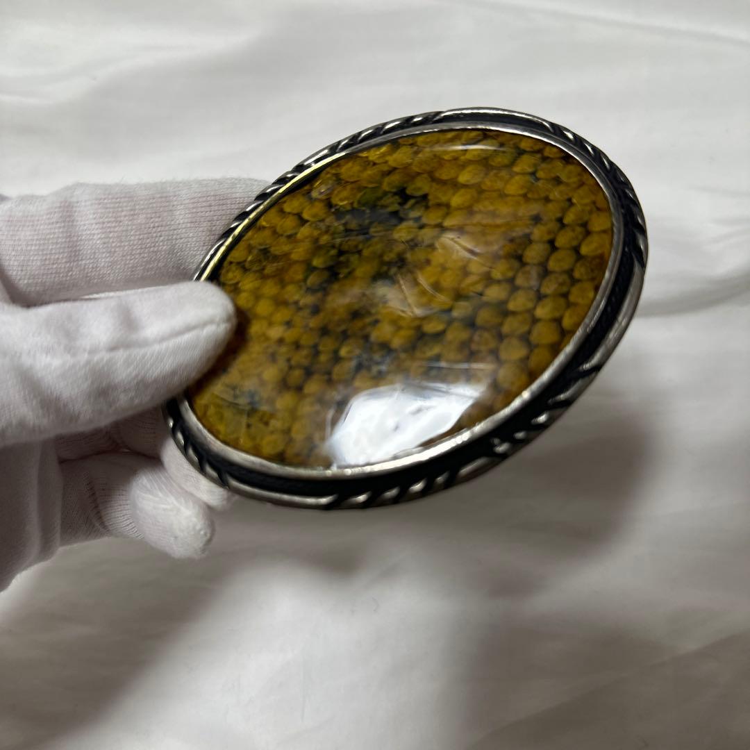 希少　ダイアモンドバックレザー　S.S.I ハンドメイドUSA製　バックル