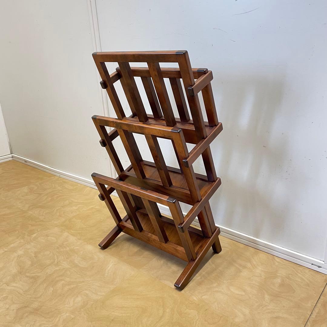 豊岡クラフト ３段マガジンラック ブックスタンド 雑誌立て 本立て 木製 ウッド